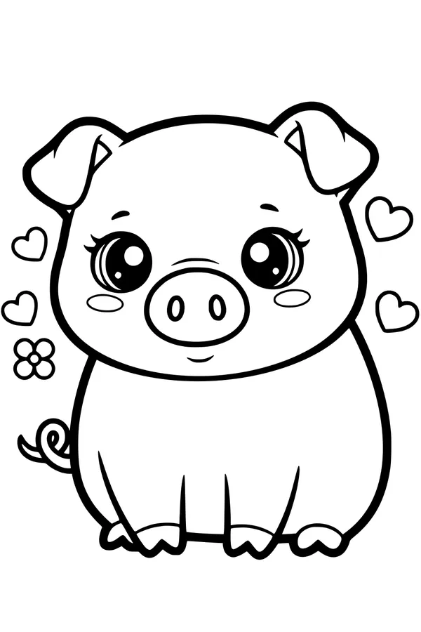 Piglet Smiles and Heart Hugs