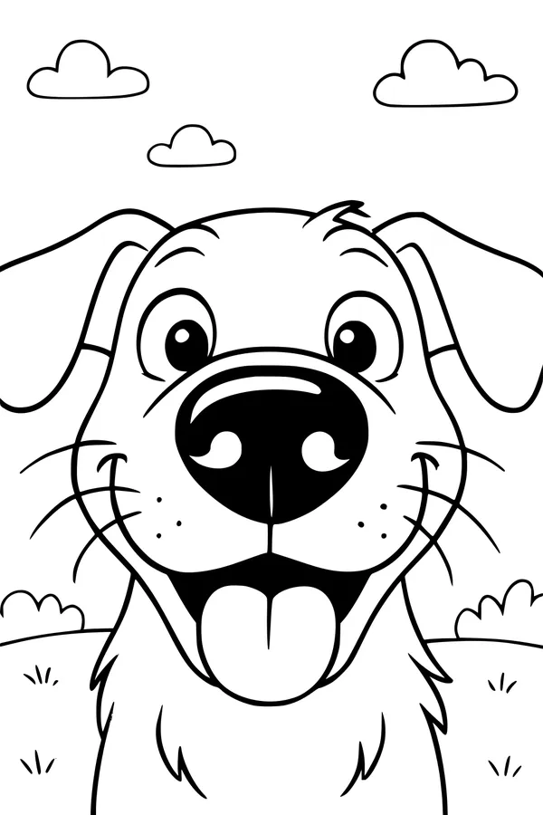 Big Smiling Dog in the Sunny Park