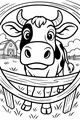 Big-Eyed Cow at the Farm Fence