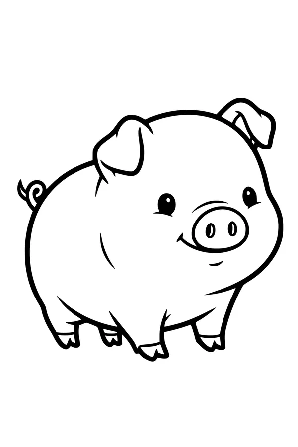 Smiling Piglet in the Farmyard Morning