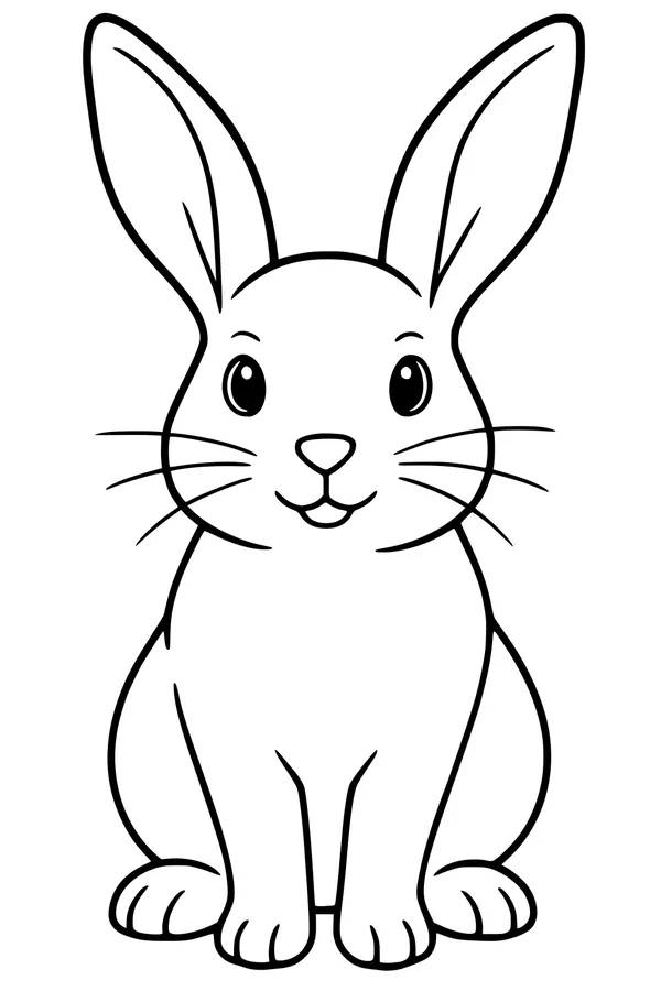 Bright-Eyed Bunny Sits Quietly