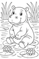 Happy Hippo Lounges by the Lily Pads