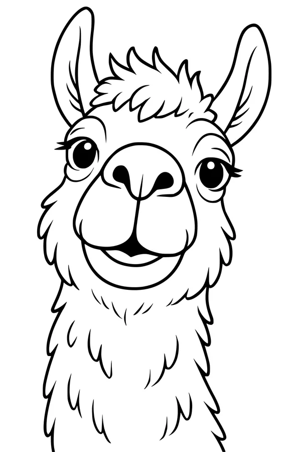 Fuzzy Llama Face Says Hello