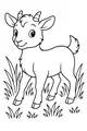 Sunny Meadow Goat with a Happy Grin
