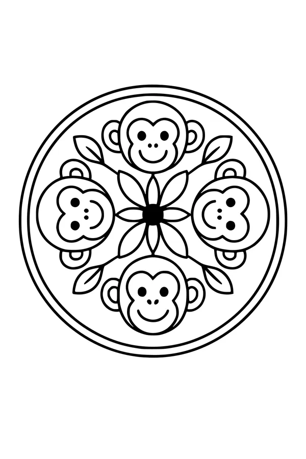 Monkey Faces in the Jungle Circle