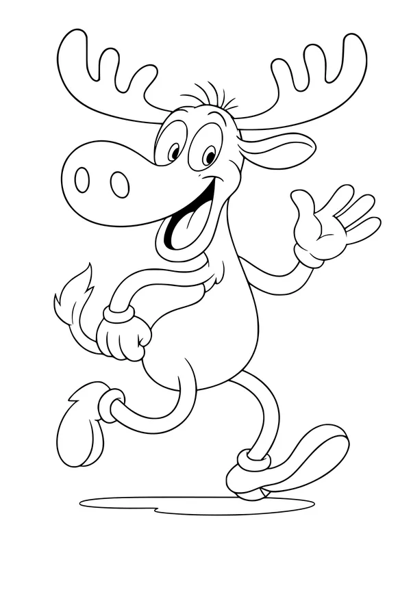 Moose on the Move with a Big Wave