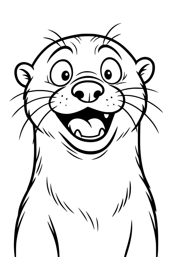 Happy Otter with a Big Smile