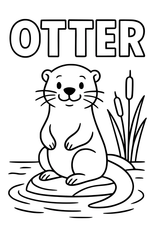 Smiling Otter by the Pond