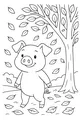 Piglet Among the Whirling Leaves
