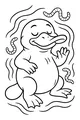 Sleepy Platypus Waving with Worm Friends