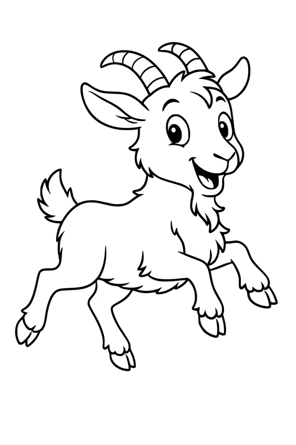 Sunny Day Goat Skipping Along