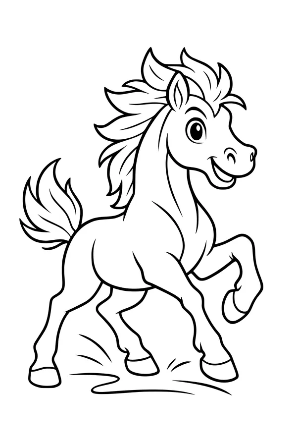 Galloping Pony With a Bright Smile