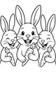 Three Happy Bunnies With Carrots
