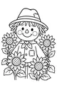 Happy Scarecrow in Sunflower Row