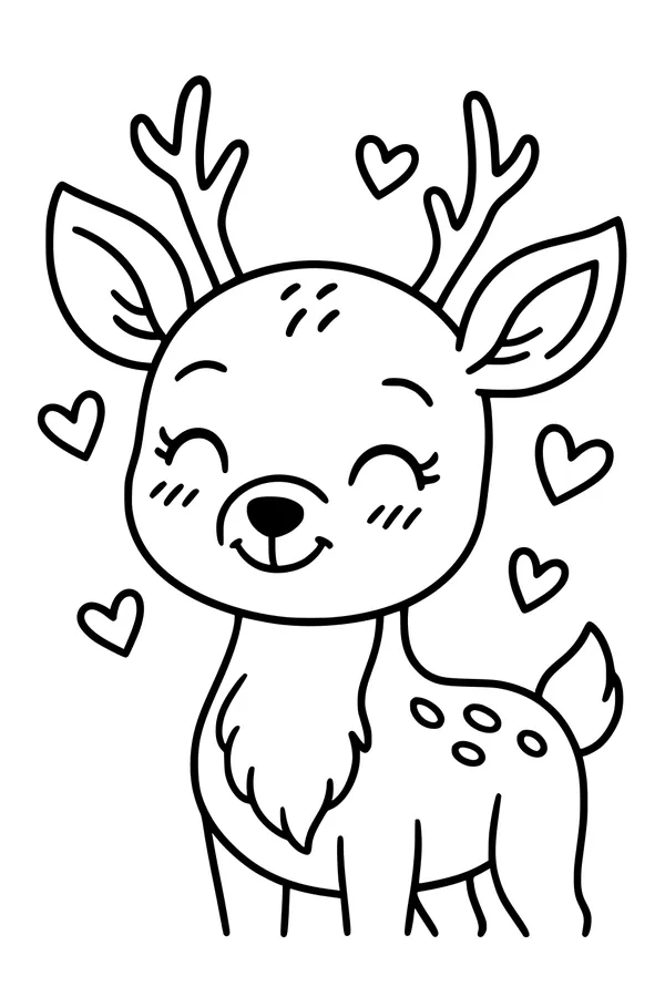 Happy Little Deer in the Forest