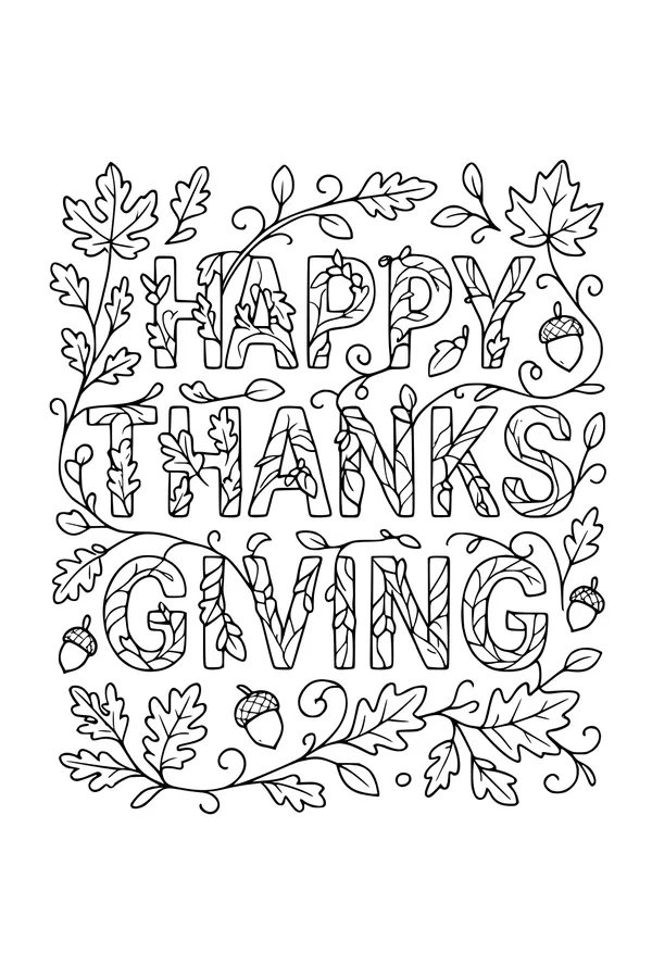 Happy Thanksgiving Leafy Letter Party