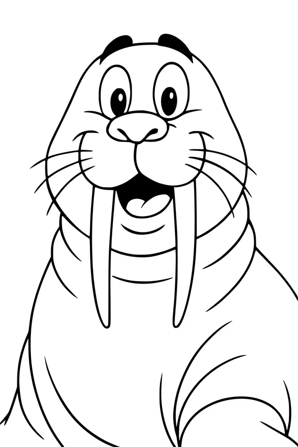 Big Walrus Smiles on an Icy Day