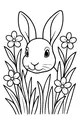 Hare Peeking Through Spring Blossoms