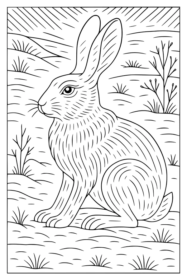Hare Listening by the Meadow Hills