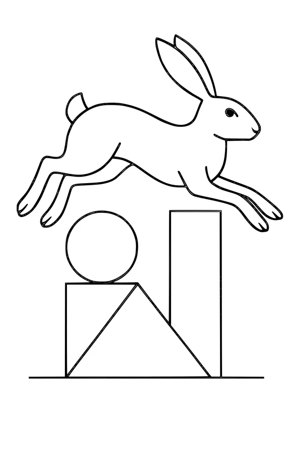 Hare’s Big Leap Over Shapes