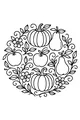 Harvest Circle of Pumpkins and Fruit