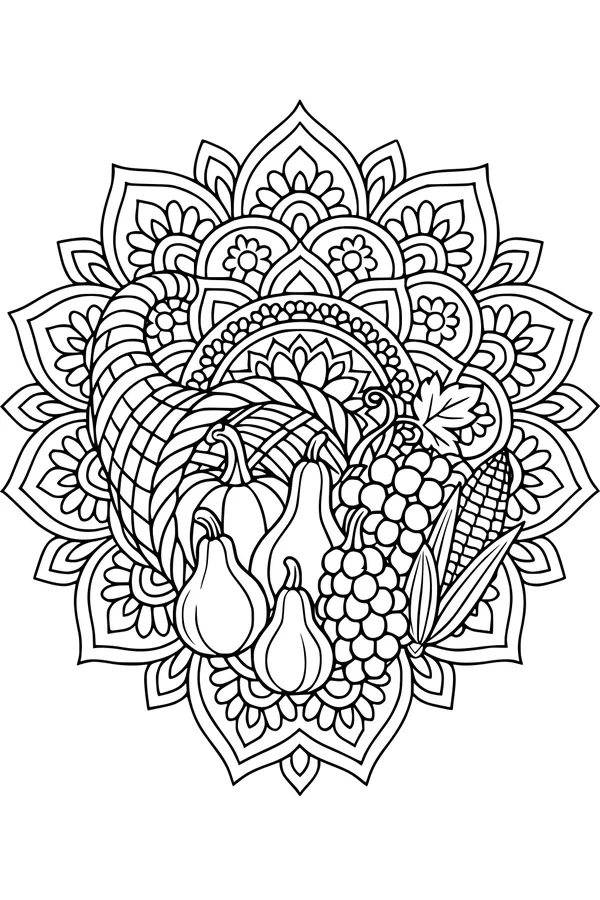 Harvest Horn Mandala