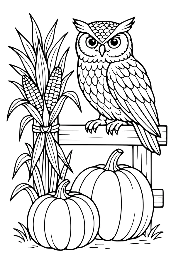 Owl at the Harvest Fence