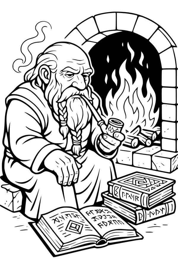 The Hearthside Dwarf Scholar
