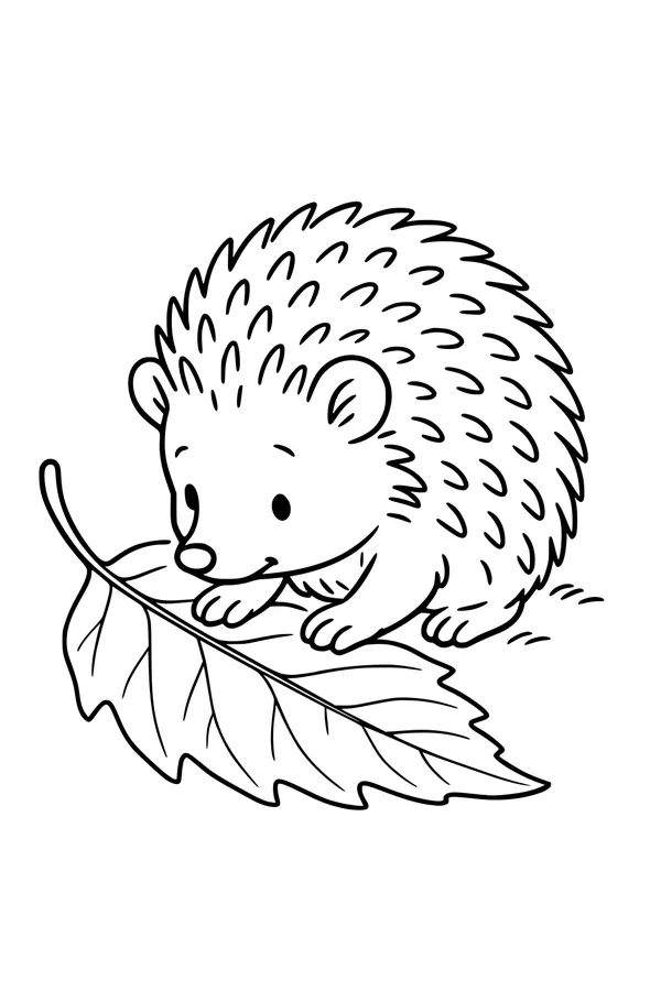 Little Hedgehog Finds a Giant Leaf
