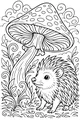 Hedgehog Under the Magical Mushroom Cap