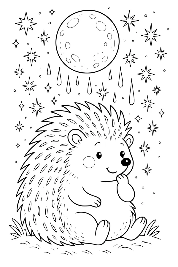 Moonlit Hedgehog’s Sparkly Night