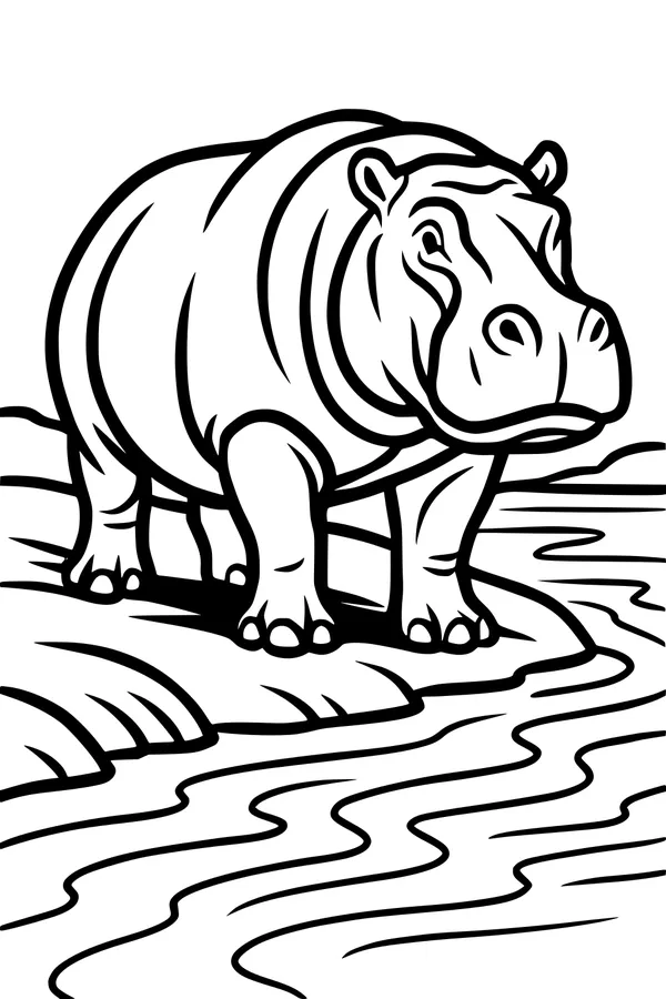 Big Hippo by the Wiggly Riverbank