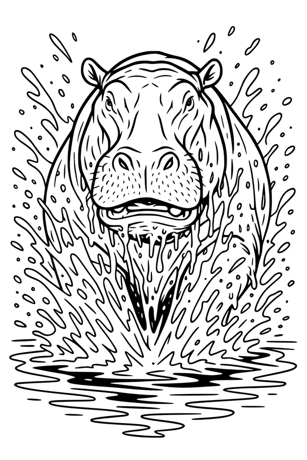 Big Splash Hippo Dives In