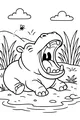 A Big Yawn by the Riverbank