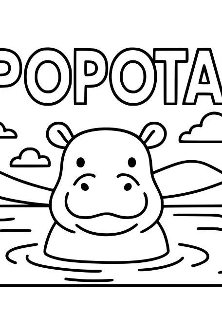Happy Hippo in the Splashy Pond