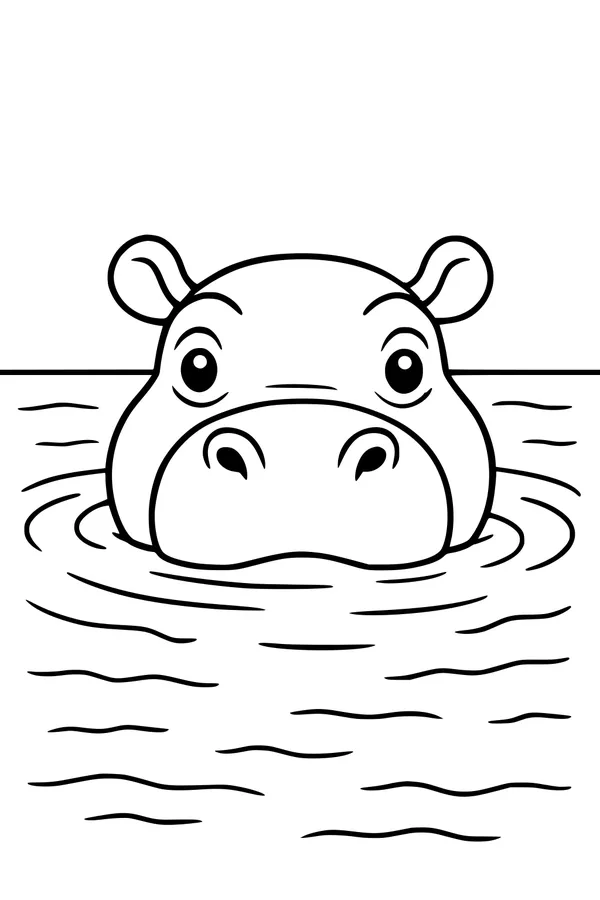 Peekaboo Hippo in the Water