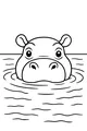 Peekaboo Hippo in the Water
