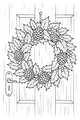 Holly Wreath on Winter Door