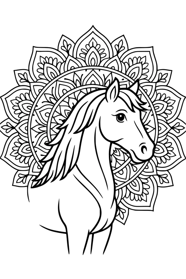 Graceful Horse with a Mandala Mane