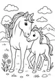 Meadow Morning for a Mother and Foal