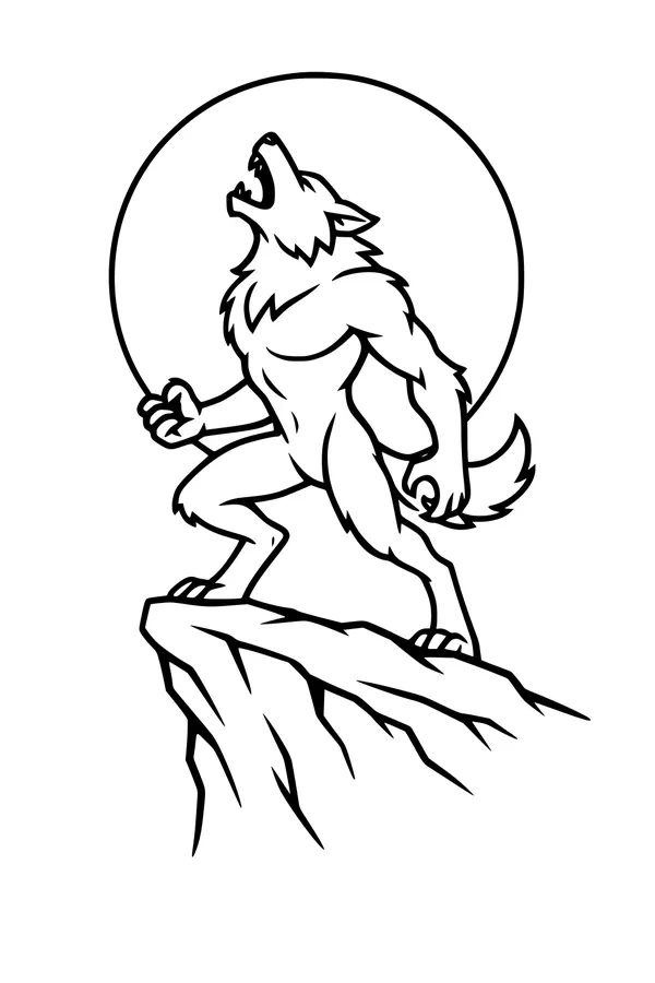 Moonlight Howl on the High Cliff