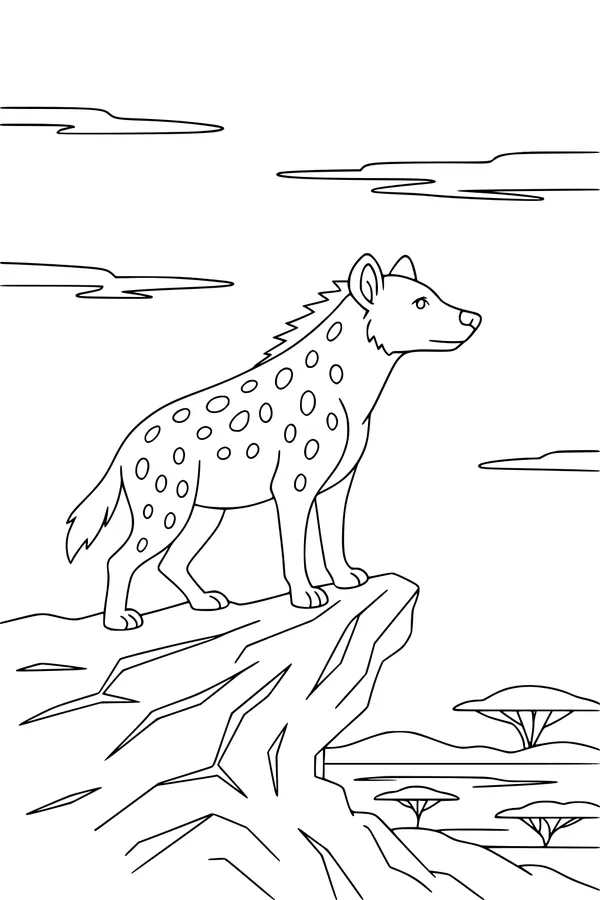 Spotted Hyena Scans the Wild Plain