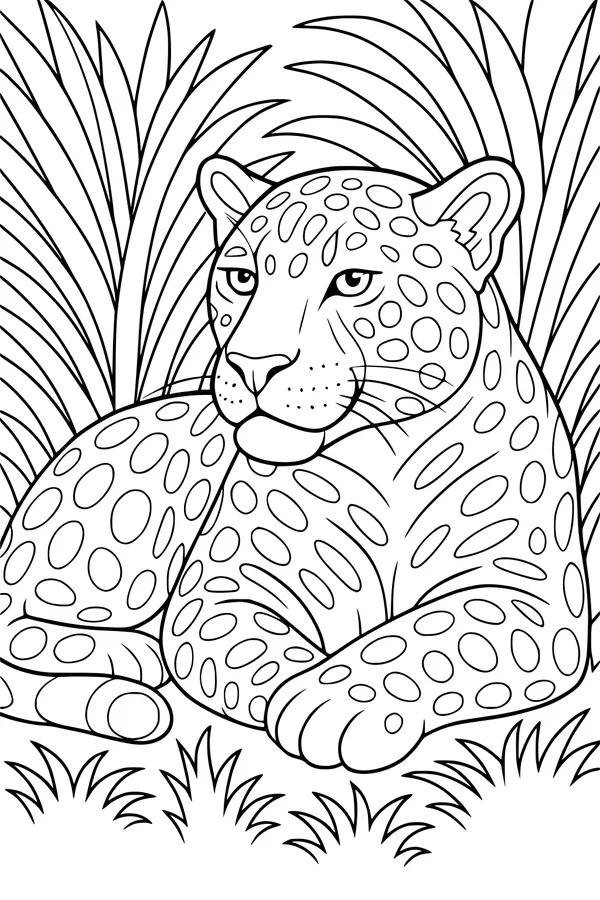 Jaguar Nap in the Tall Green Grass