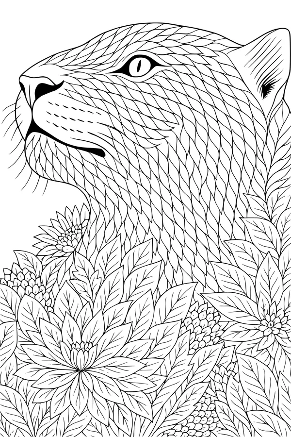 Jaguar in the Flower Jungle