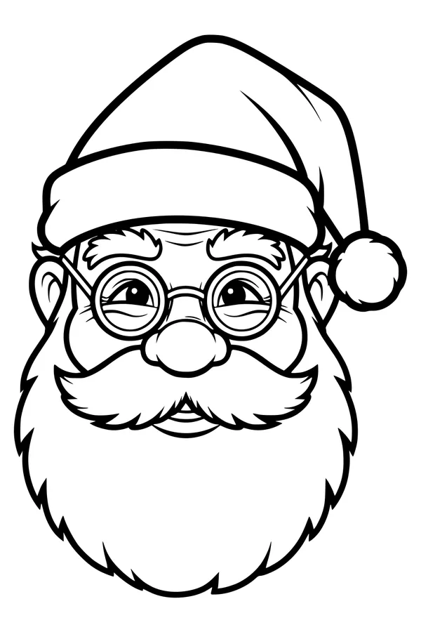 Jolly Santa in Round Glasses