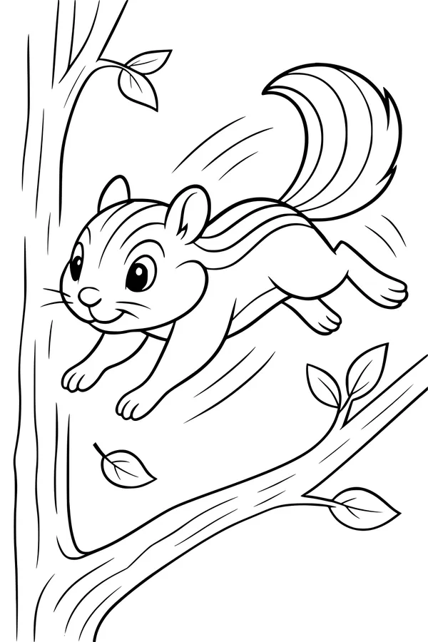 Leaping Chipmunk in the Tall Trees