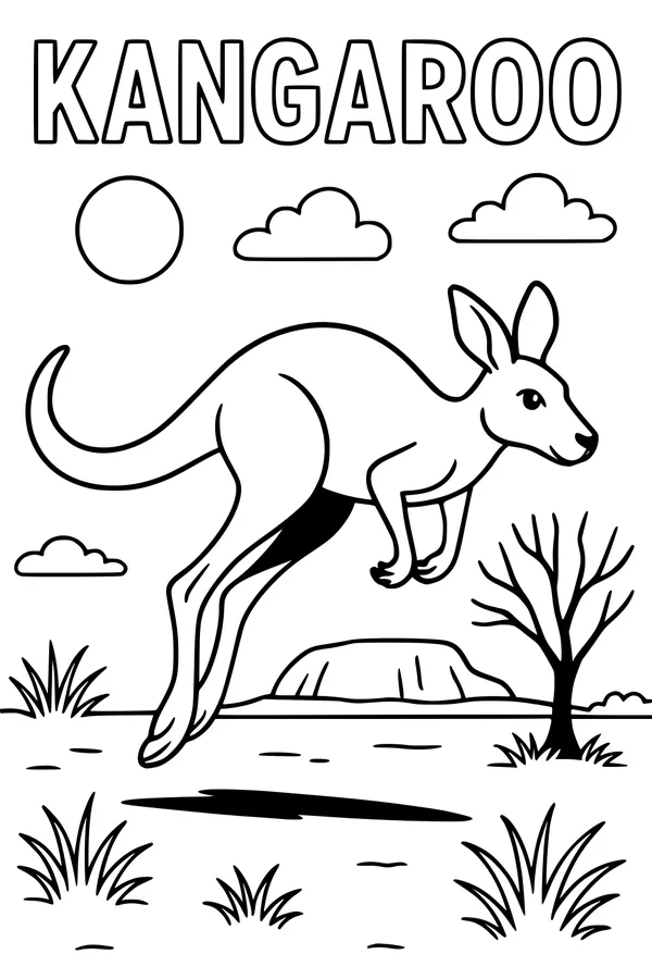 Kangaroo Hop in the Outback Sun