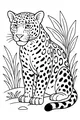 Jaguar with Moon Spots in the Grass