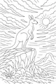 Sunny Outback Kangaroo on a Rocky Hill