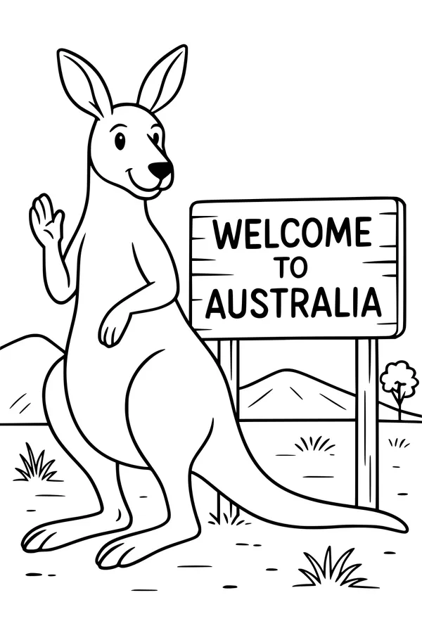 Sunny Welcome from a Friendly Kangaroo